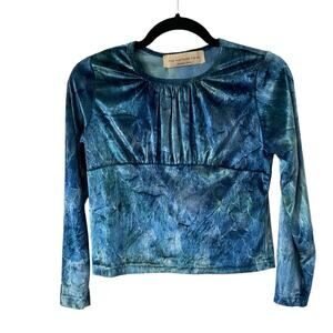 Vintage Twin blue crushed velvet top